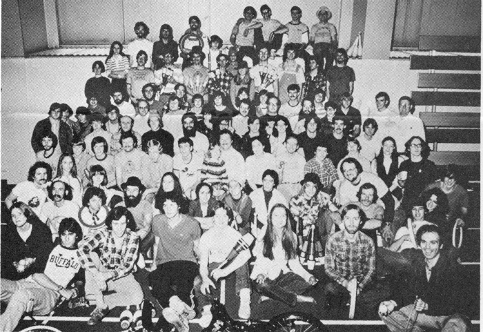 Photo by Roger Dollarhide, of the attendees of the March 1978 juggling get-together at the U.S.  Coast Guard Academy.