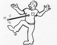 "Stick trick - toe balance"