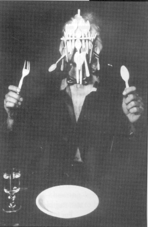 Fritz Brehm as a "spoonatic" awaiting desert (Bahman poto)