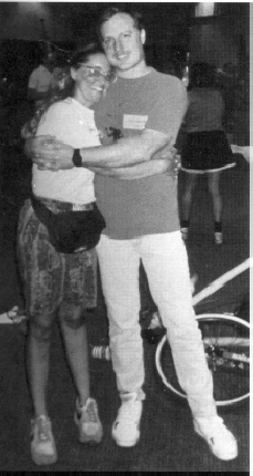 Traci and her friend, Bob Bishop, at the Fargo festival.
