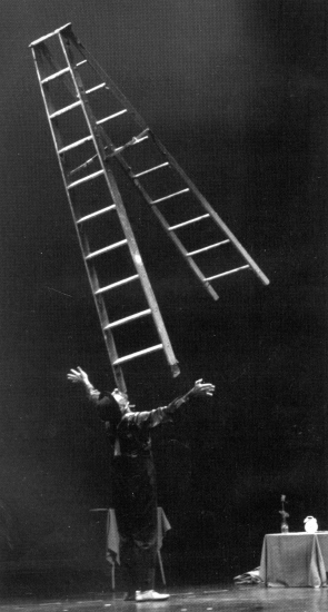 Avner demonstrates strength and balance in the Cascade of Stars show.  (David Carper photo)
