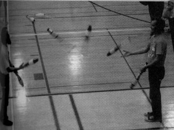 (Above) John Eddy and partner at the Continental Congress of Jugglers. (Daniel Zuckerman photo)