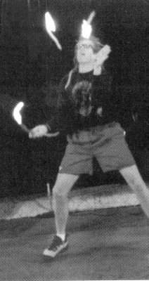 Later, Doug sets the night on fire ... with dreds!