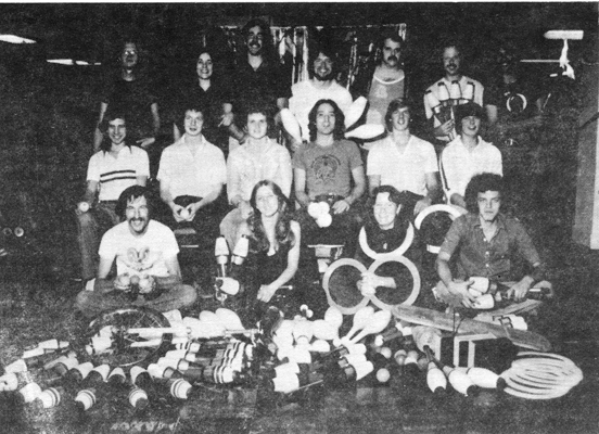 Members of the Lane Community College advanced juggling class