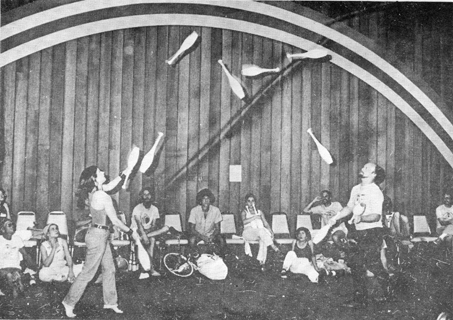 The 1978 convention was held in Eugene, OR.  349 people, including Judy and Hovey Burgess of New York City, who are shown here passing 10 clubs, attended.