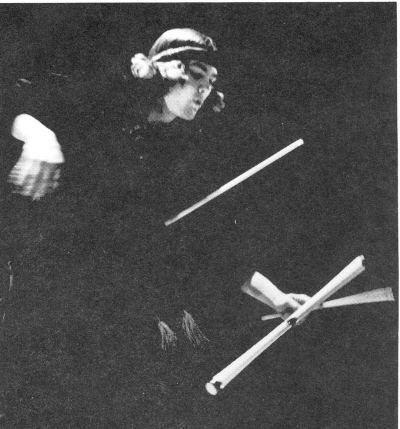 Oriental and mysterious of origin, jugglers keep discovering its limits.  Andy Allen, junior champ, made this baffling move.