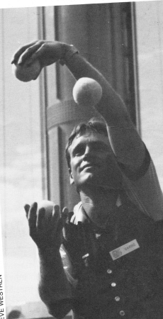 Garbo did part of his act in a trash can.