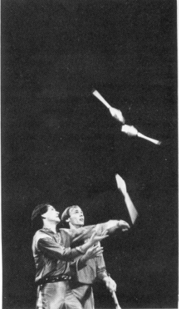 Anatoly Myagkostupov and Viktor Tilipovich of the Moscow Circus.