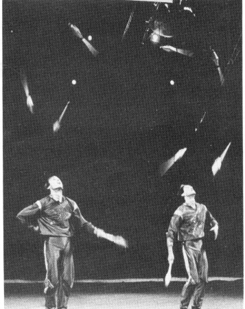 Anatoly Myagkostupov and Viktor Tilipovich of the Moscow Circus.