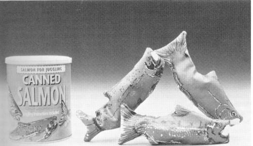 canned salmon, juggling props, Chasley Products