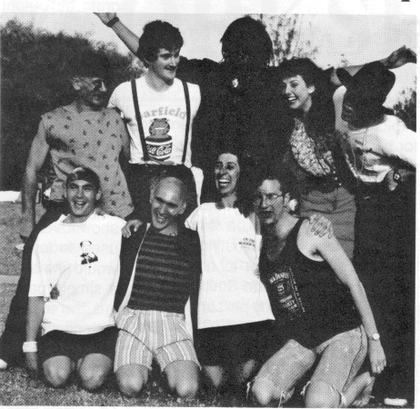 THE WINNERS! Of the Australian Street Performers Festival. Front: Stef Torok, Nanni McMullin, Wayne Condo, Richard Seidel. Back: Dreu Franklin, Sally Kimpton, Forest, Nick Engleman, Benni Seidel. 