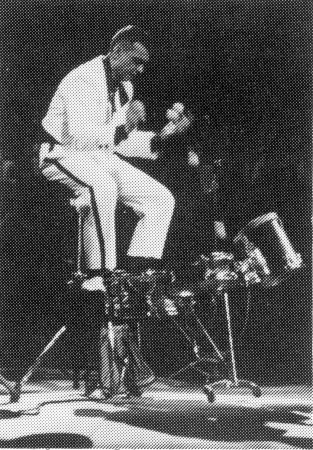 Terry Parhad on drums at the Monte Carol Festival (Photo copyright F. Bollmann)