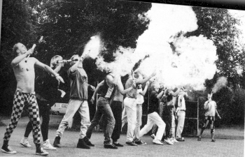 Fire blowing is a popular European street art. (Berund Schwarting photo)