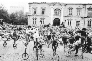 Unicycling on Games day (Karin Hertzer photo)