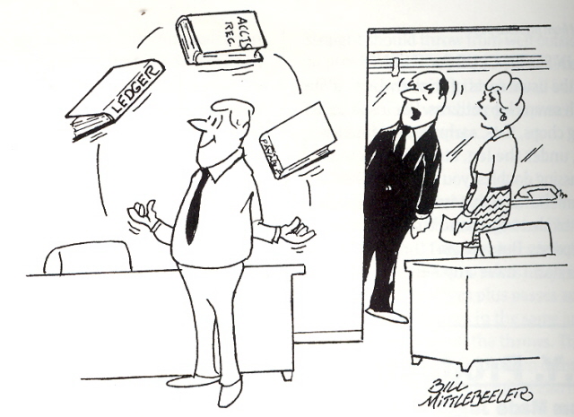 "It looks bad, a bookeeper juggling the books, but he IS on his break."