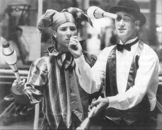 (l-r) Andy Barden and Nels Cremean in a performance with The Circus Kingdom.