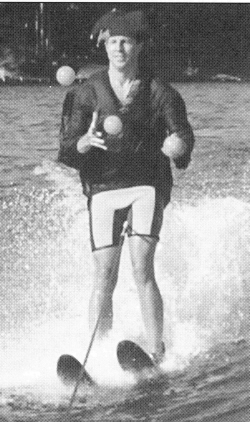 Juggler / waterskier Dave Critchfield of Locust Grove, Va., combines his two favorite hobbies.