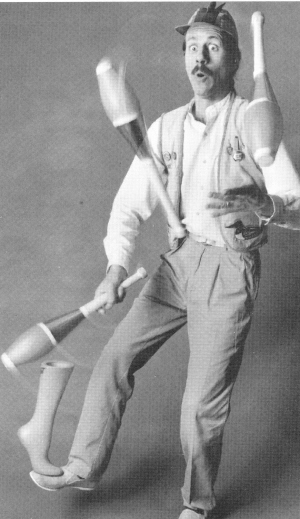 "Pardon me, but you're stepping on the juggler's foot!"