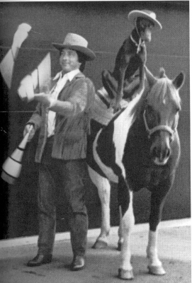 RIP Mr. Bugger - Canine trouper in E.O. Hills dog and pony act rode Stoney the Wonder Pony.