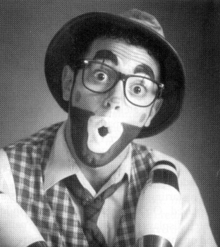 Adrian Guenther is "Happy the Hobo" to young TV viewers in Indiana.